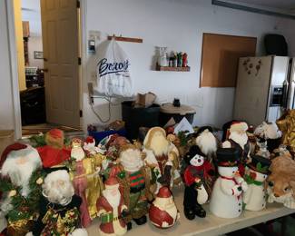 In garage: Christmas, Easter & some Fall. Pricing is by size. Be prepared, it's cold in there, but if this is what you seek, it doesn't get any cheaper than our pricing.