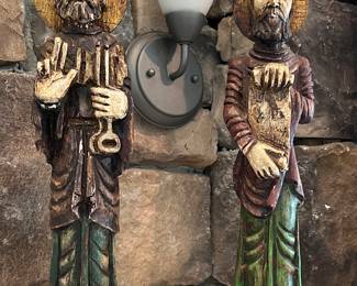 wooden carved saints