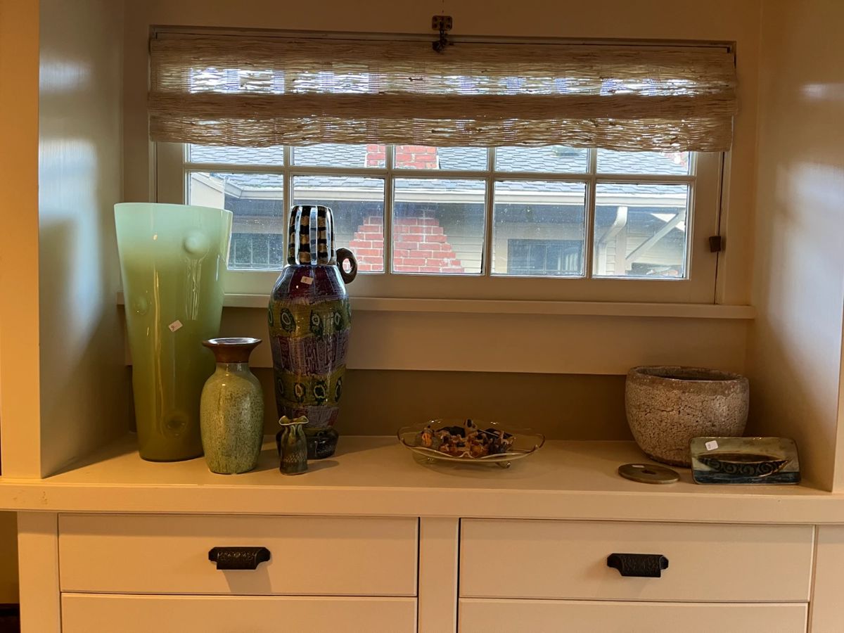 John de Wit and other hand-blown glass. For sale during in-person shopping hours Friday and Saturday.