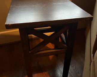 End table 14"sq. x 16"h. Available during in person shopping Friday & Saturday.
