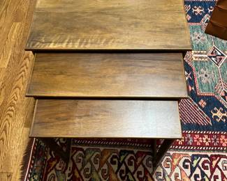 view of the nesting tables opened up.