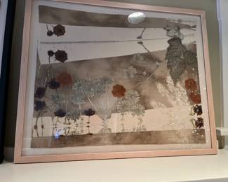 $260. Framed Batik 31"w x 26"h. For sale during in-person shopping hours Friday and Saturday.