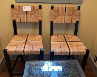 $600 for the pair. Serena & Lily Carson barstool - one of two. 19.5"w x 18.5"d x 42"h. Seat height is 25". Like new condition. Online currently for $598 each plus tax and shipping. Available during online shopping starting at 6pm on Wednesday per the instructions in the sale description.