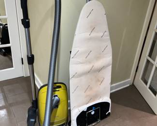 Miele vacuum and ironing board. For sale during in-person shopping hours Friday and Saturday.