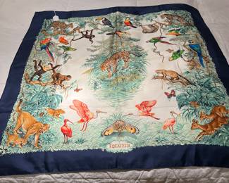 $240. Hermès Equator silk scarf. Available during online shopping starting at 6pm on Wednesday per the instructions in the sale description.