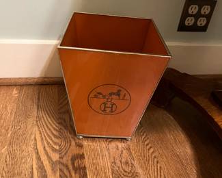 Hermés waste basket, made in Mexico. Available during in-person shopping Friday and Saturday.