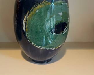 $240. John de Wit hand blown and hand painted vase for sale during in-person shopping Friday and Saturday.