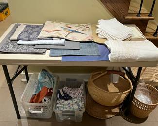 linens for sale during in person shopping.