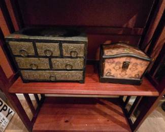 I used the box on the left as a jewelry box, lots of character- $5!