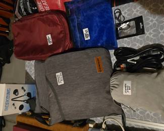 Lots of travel accessories and 2 collapsible suitcases- great prices!