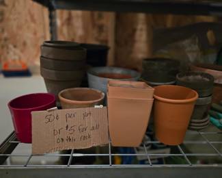 Tons of terracotta and other clay pots of varying sizes, $5 for the entire collection!