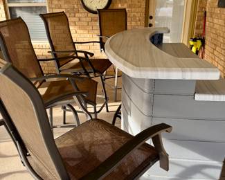 Bar and chairs.  1 year old.  Bar $800 Chairs $180