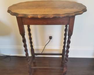 Antique Scalloped Side Table (matched pair)