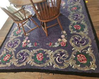 Vintage Amer. Hook Rug, 7' x 9'