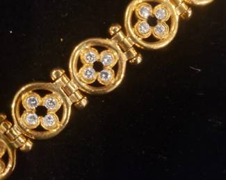 18 K Gold and  Diamond Bracelet