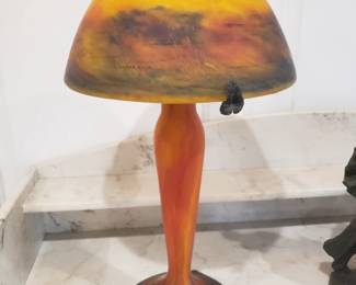 La Verre  Francaise Sunset Mushroom Lamp, ca. 1920