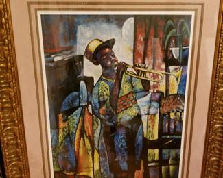 Learning to Play, Tolliver print, Tolliver signed $3000