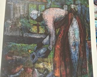 "Feeding Chickens" estate signed $350