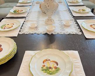 Italian ceramic mushroom dinner plates