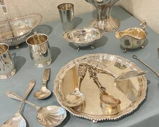 sterling and silverplate serving pieces