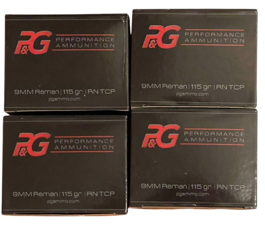 4 Boxes PG Performance Ammo 9 mm