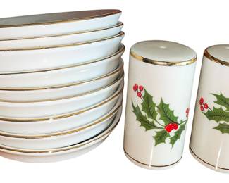 Holly Salt Pepper Shakers WCoasters 