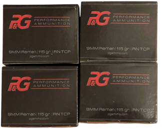 4 Boxes PG Performance Ammo 9 mm 