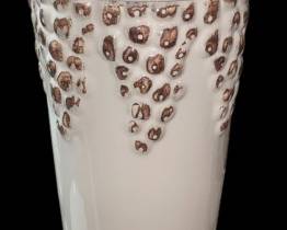 Decorative White Embossed Vase Lid 