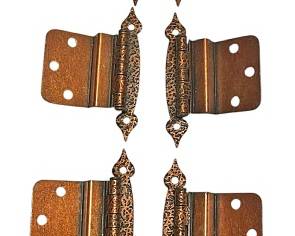 Ten Vintage Copper Cabinet Door Hinges 