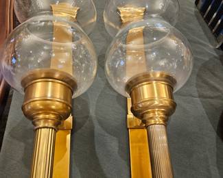 2 oversized wall sconces, for candles...brass, wow!!