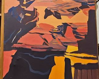 Beautiful original hand painted Grand Canyon art piece, signed.