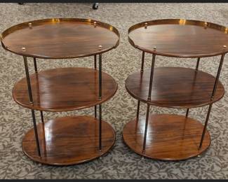 2 unreal mahogany tea tables, Georgian.