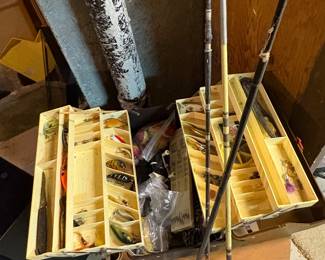 Fishing poles, tackle
