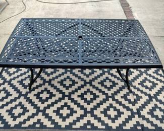 Rectangular Table and Outside Rug