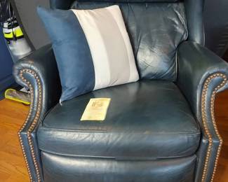 Blue Leather Bradington Young Recliner