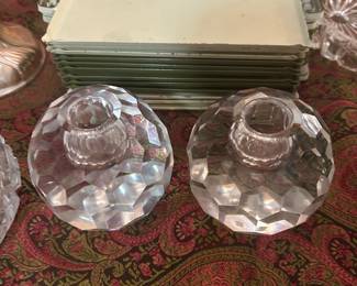 Honeycomb crystal candle holders 