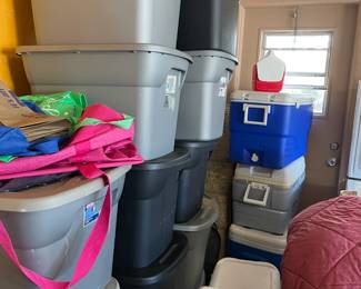 Empty Storage bins & coolers