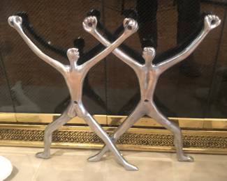 vintage MCM designer Carrol Boyes magazine rack hardware