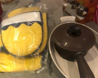 vintage Le Creuset on the right