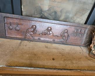 Walnut carved panel