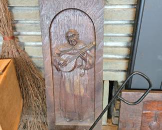 Walnut carved panel