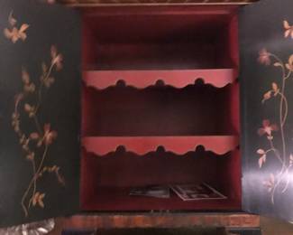 Antique Asian scroll cabinet