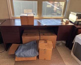 Desk with 2 sets of file drawers