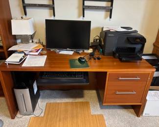 Office desk with file and keyboard drawer