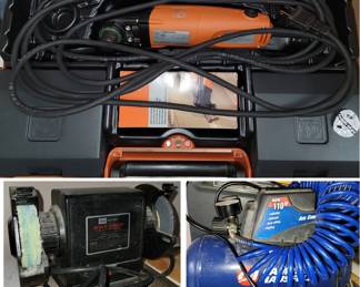 Workshop Power Tools: Compressor, grinder and Fein Multi-Master