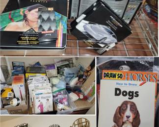 Crafts: How to draw books, knit and sew patterns, Prism Color pencils and markers, sketch books and paper