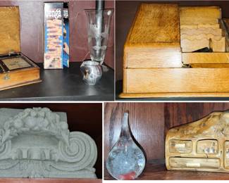 Wood decor boxes, paper weights, stone wall hangings