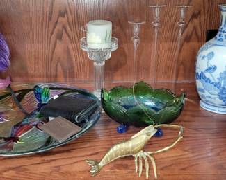 Oriental Urns, brass and crystal decor