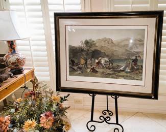 Large traditional style framed art
