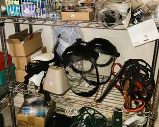 Battery chargers, light bulbs, extension cords, lawn and garden tools and supplies